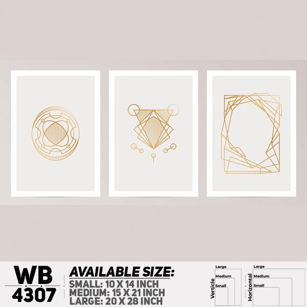 DDecorator Abstract Art (Set of 3) Wall Canvas Wall Poster Wall Board - 3 Size Available - WB4307 - DDecorator