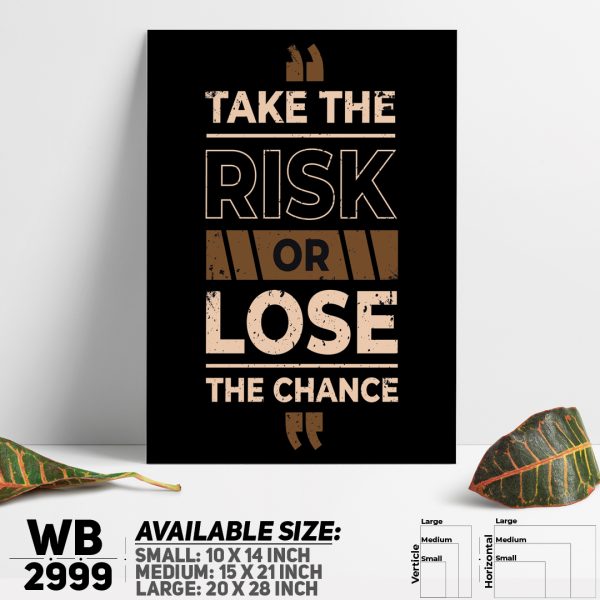 DDecorator Take RISK Or LOSE - Motivational Wall Canvas Wall Poster Wall Board - 3 Size Available - WB2999 - DDecorator