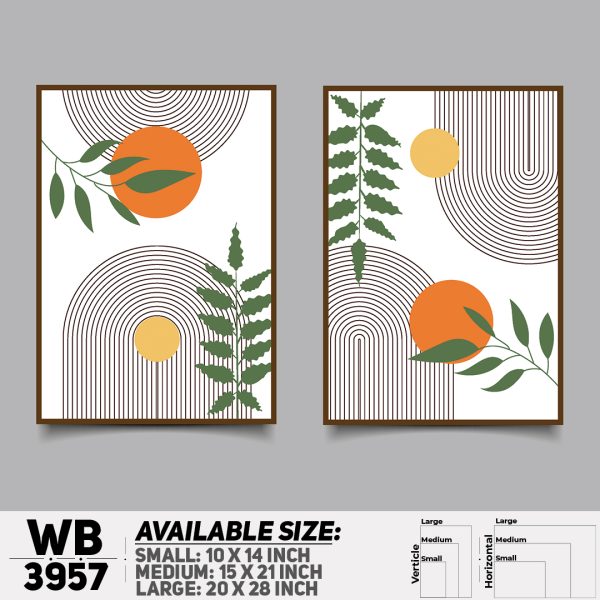 DDecorator Flower And Leaf ArtWork (Set of 2) Wall Canvas Wall Poster Wall Board - 3 Size Available - WB3957 - DDecorator
