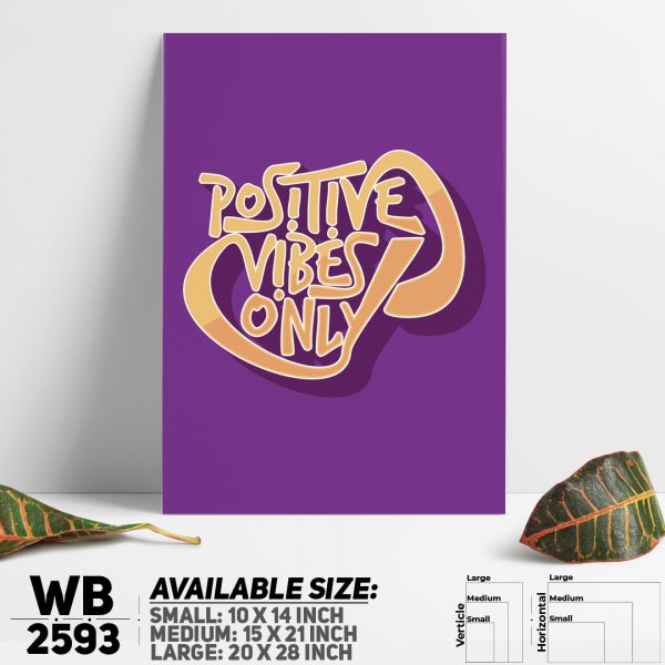 DDecorator Positive Vibes Only - Motivational Wall Canvas Wall Poster Wall Board - 3 Size Available - WB2593 - DDecorator