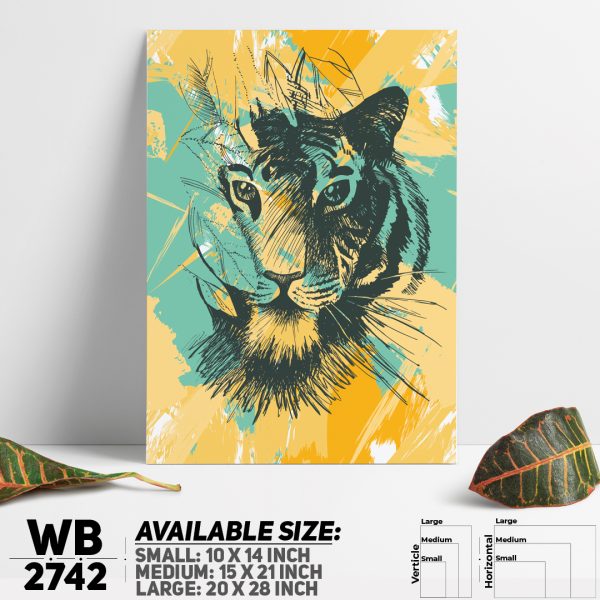 DDecorator Tiger Face Digtital Art Digital Illustration Wall Canvas Wall Poster Wall Board - 3 Size Available - WB2742 - DDecorator