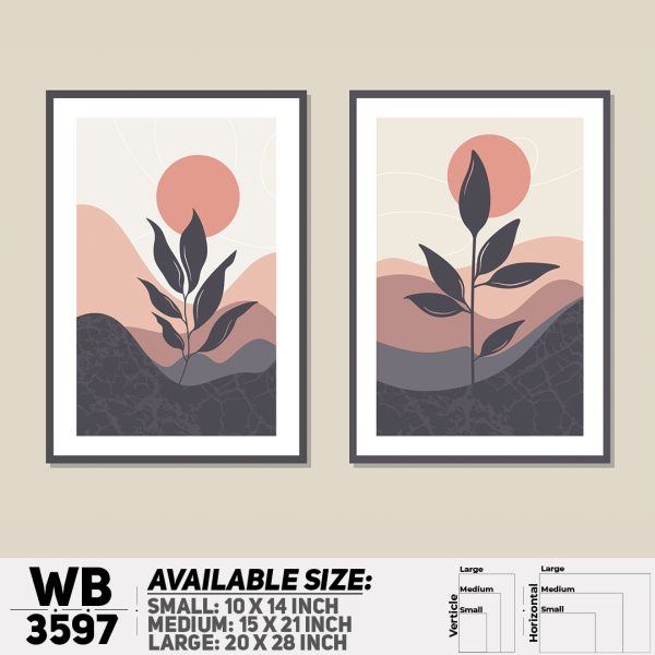 DDecorator Flower ArtWork (Set of 2) Wall Canvas Wall Poster Wall Board - 3 Size Available - WB3597 - DDecorator