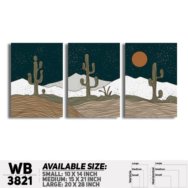 DDecorator Landscape Horizon Art (Set of 3) Wall Canvas Wall Poster Wall Board - 3 Size Available - WB3821 - DDecorator
