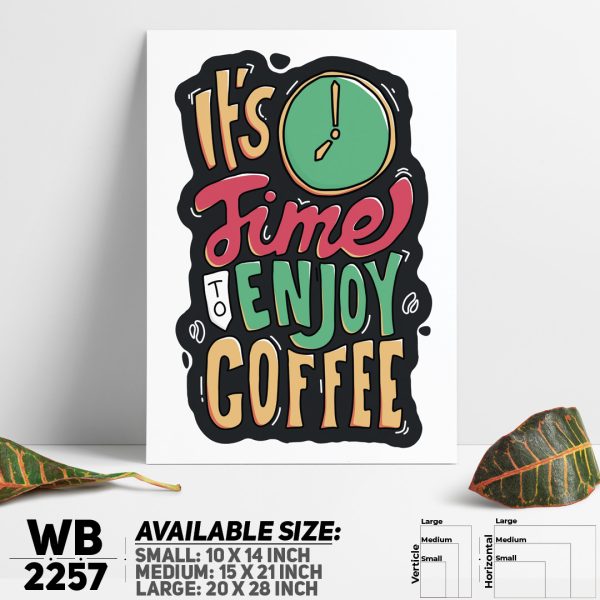 DDecorator It's Time For Coffee - Motivational Wall Canvas Wall Poster Wall Board - 3 Size Available - WB2257 - DDecorator