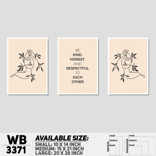 DDecorator Motivational & Line Art (Set of 3) Wall Canvas Wall Poster Wall Board - 3 Size Available - WB3371 - DDecorator