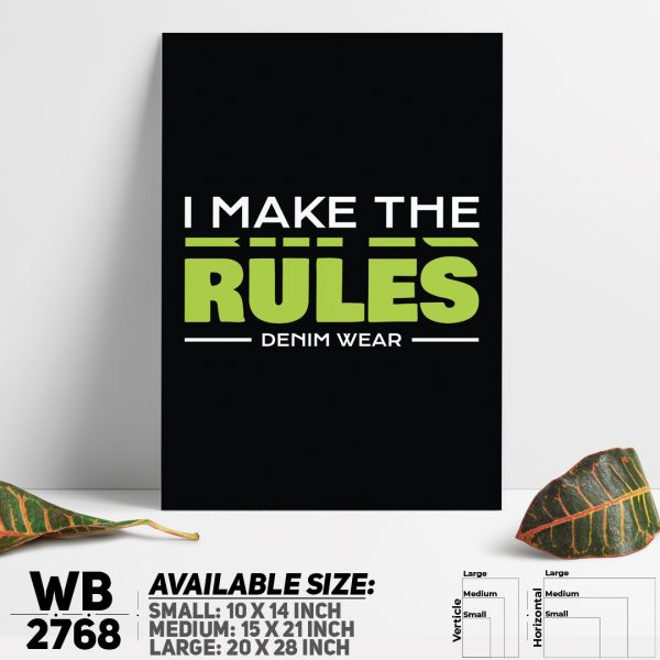 DDecorator Make The Rules - Motivational Wall Canvas Wall Poster Wall Board - 3 Size Available - WB2768 - DDecorator
