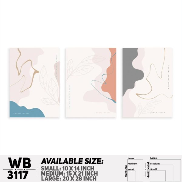 DDecorator Modern Abstract ArtWork (Set of 3) Wall Canvas Wall Poster Wall Board - 3 Size Available - WB3117 - DDecorator