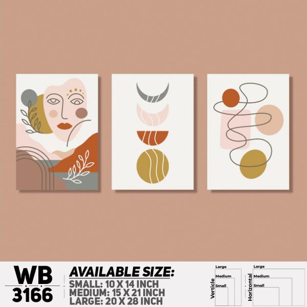 DDecorator Modern Abstract ArtWork (Set of 3) Wall Canvas Wall Poster Wall Board - 3 Size Available - WB3166 - DDecorator