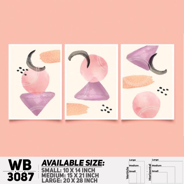 DDecorator Modern Abstract ArtWork (Set of 3) Wall Canvas Wall Poster Wall Board - 3 Size Available - WB3087 - DDecorator
