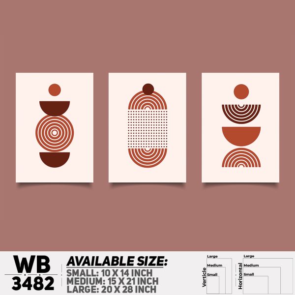 DDecorator Abstract ArtWork (Set of 3) Wall Canvas Wall Poster Wall Board - 3 Size Available - WB3482 - DDecorator