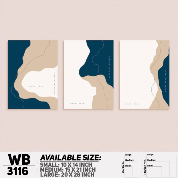 DDecorator Modern Abstract ArtWork (Set of 3) Wall Canvas Wall Poster Wall Board - 3 Size Available - WB3116 - DDecorator