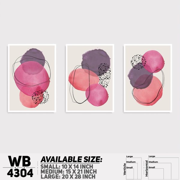 DDecorator Water Painting Abstract Art (Set of 3) Wall Canvas Wall Poster Wall Board - 3 Size Available - WB4304 - DDecorator