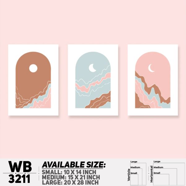 DDecorator Modern Abstract ArtWork (Set of 3) Wall Canvas Wall Poster Wall Board - 3 Size Available - WB3211 - DDecorator