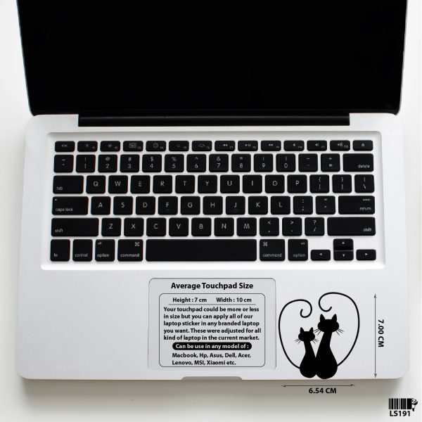 DDecorator Cat Couple (Right) Laptop Sticker Vinyl Decal Removable Laptop Stickers For Any Kind of Laptop - LS191 - DDecorator