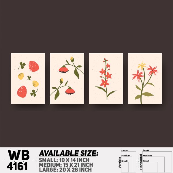 DDecorator Flower & Leaf (Set of 3) Wall Canvas Wall Poster Wall Board - 3 Size Available - WB4161 - DDecorator