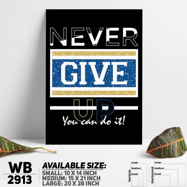 DDecorator Never Give Up - Motivational Wall Canvas Wall Poster Wall Board - 3 Size Available - WB2913 - DDecorator