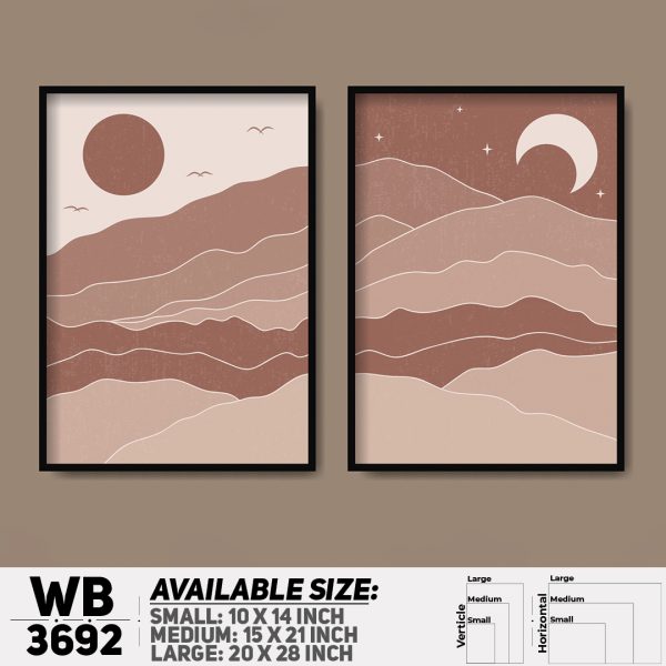 DDecorator Landscape Horizon Art (Set of 2) Wall Canvas Wall Poster Wall Board - 3 Size Available - WB3692 - DDecorator