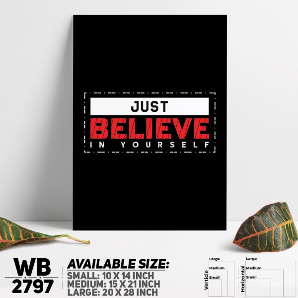 DDecorator Just Believe In Yourself - Motivational Wall Canvas Wall Poster Wall Board - 3 Size Available - WB2797 - DDecorator