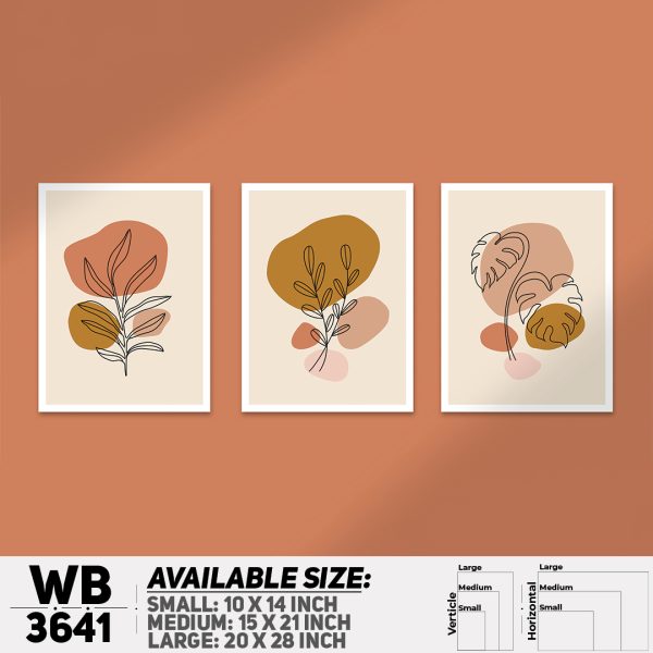 DDecorator Flower And Leaf ArtWork (Set of 3) Wall Canvas Wall Poster Wall Board - 3 Size Available - WB3641 - DDecorator