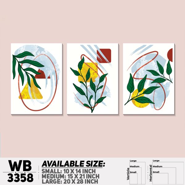 DDecorator Leaf ArtWork (Set of 3) Wall Canvas Wall Poster Wall Board - 3 Size Available - WB3358 - DDecorator