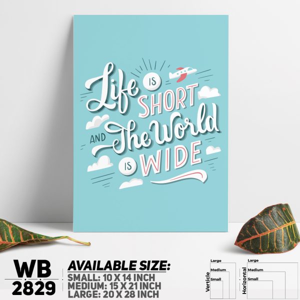 DDecorator Life Is Short - Motivational Wall Canvas Wall Poster Wall Board - 3 Size Available - WB2829 - DDecorator