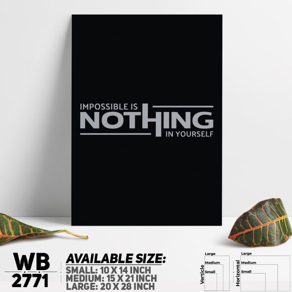 DDecorator Impossible Is Nothing - Motivational Wall Canvas Wall Poster Wall Board - 3 Size Available - WB2771 - DDecorator