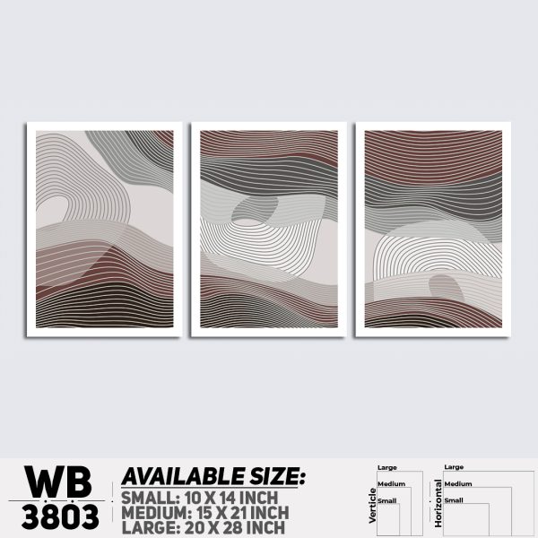 DDecorator Abstract ArtWork (Set of 3) Wall Canvas Wall Poster Wall Board - 3 Size Available - WB3803 - DDecorator
