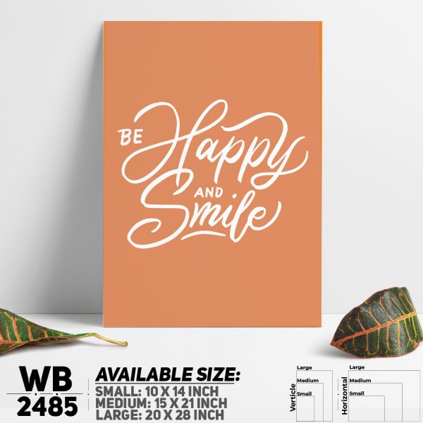 DDecorator Be Happy And Smile - Motivational Wall Canvas Wall Poster Wall Board - 3 Size Available - WB2485 - DDecorator