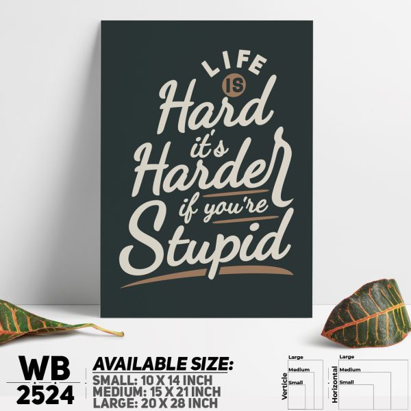 DDecorator Don't Be A Stupid - Motivational Wall Canvas Wall Poster Wall Board - 3 Size Available - WB2524 - DDecorator