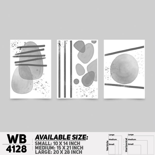 DDecorator Abstract Art (Set of 3) Wall Canvas Wall Poster Wall Board - 3 Size Available - WB4128 - DDecorator