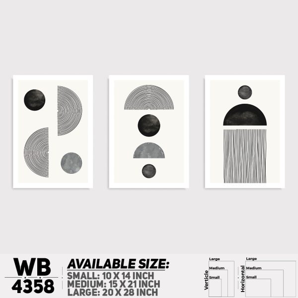 DDecorator Abstract Art (Set of 3) Wall Canvas Wall Poster Wall Board - 3 Size Available - WB4358 - DDecorator