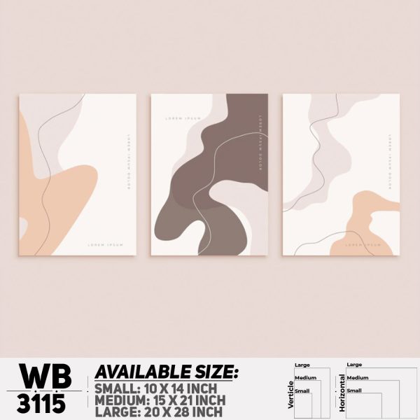 DDecorator Modern Abstract ArtWork (Set of 3) Wall Canvas Wall Poster Wall Board - 3 Size Available - WB3115 - DDecorator