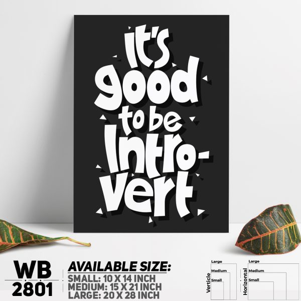 DDecorator Good To Be Introvert - Motivational Wall Canvas Wall Poster Wall Board - 3 Size Available - WB2801 - DDecorator