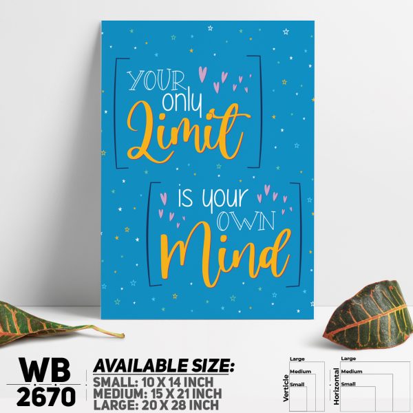 DDecorator Don't Limit Your Mind - Motivational Wall Canvas Wall Poster Wall Board - 3 Size Available - WB2670 - DDecorator