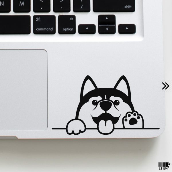 DDecorator Husky Waving with Tongue Out Laptop Sticker Vinyl Decal Removable Laptop Stickers For Any Kind of Laptop - LS154 - DDecorator