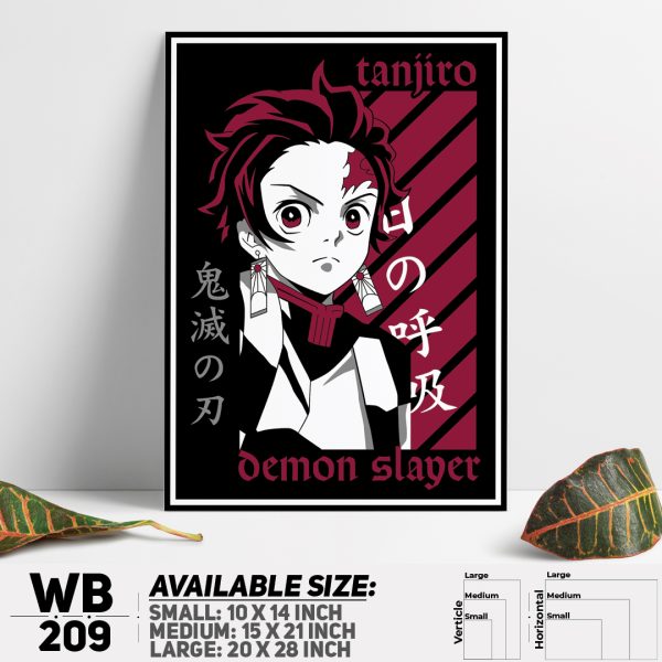 DDecorator Demon Slayer Anime Series Wall Canvas Wall Poster Wall Board - 3 Size Available - WB209 - DDecorator