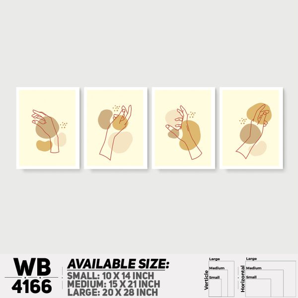 DDecorator Line Art Portrait Style (Set of 4) Wall Canvas Wall Poster Wall Board - 3 Size Available - WB4166 - DDecorator