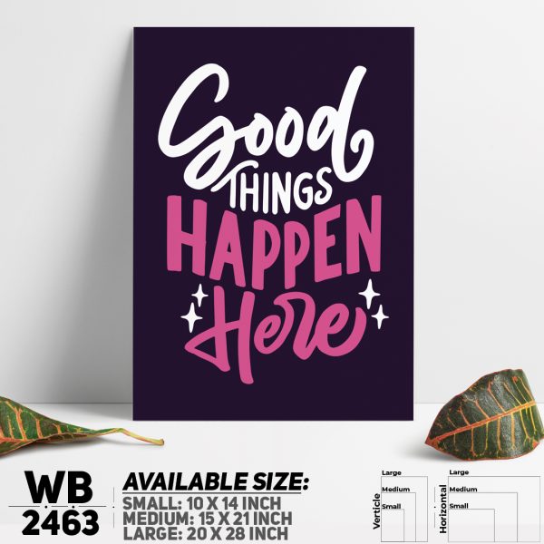DDecorator Good Things Happen Here - Motivational Wall Canvas Wall Poster Wall Board - 3 Size Available - WB2463 - DDecorator