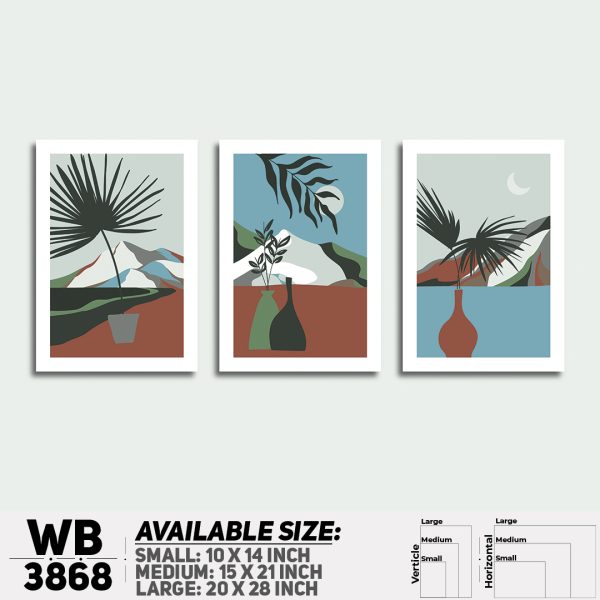 DDecorator Landscape Horizon Art (Set of 3) Wall Canvas Wall Poster Wall Board - 3 Size Available - WB3868 - DDecorator