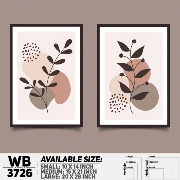 DDecorator Flower And Leaf ArtWork (Set of 2) Wall Canvas Wall Poster Wall Board - 3 Size Available - WB3726 - DDecorator