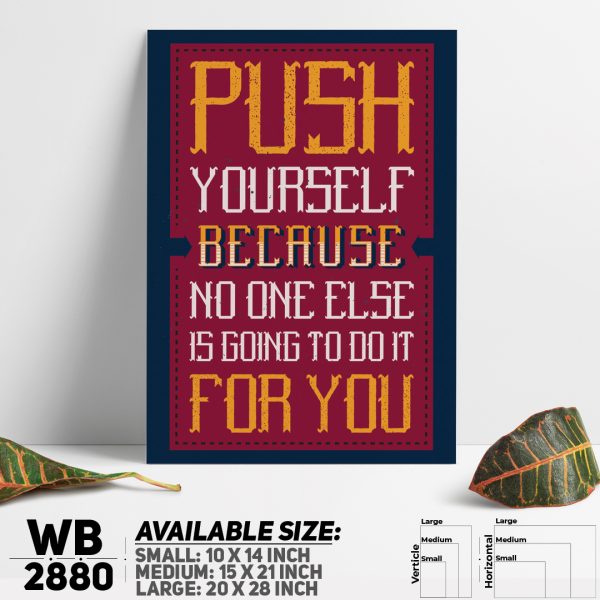DDecorator Push Yourself - Motivational Wall Canvas Wall Poster Wall Board - 3 Size Available - WB2880 - DDecorator