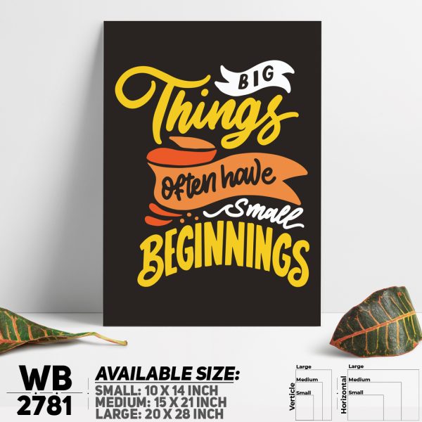 DDecorator Big Things Small Beginnings - Motivational Wall Canvas Wall Poster Wall Board - 3 Size Available - WB2781 - DDecorator