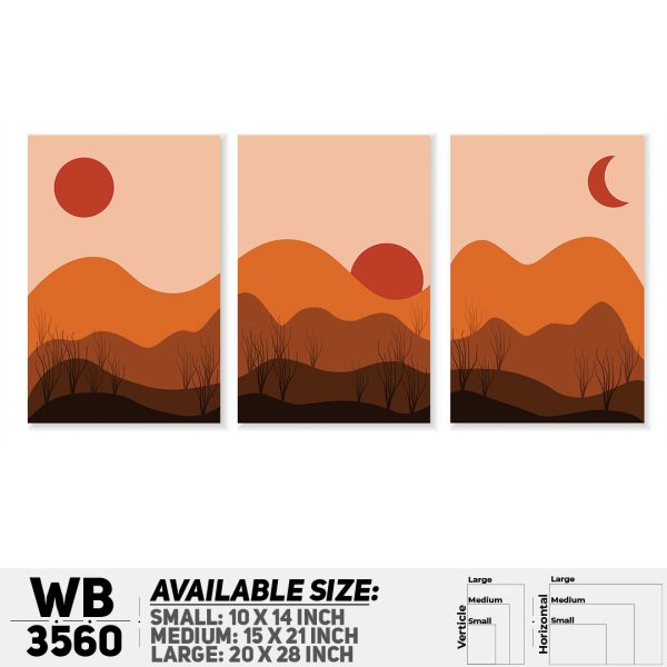 DDecorator Landscape Horizon Art (Set of 3) Wall Canvas Wall Poster Wall Board - 3 Size Available - WB3560 - DDecorator