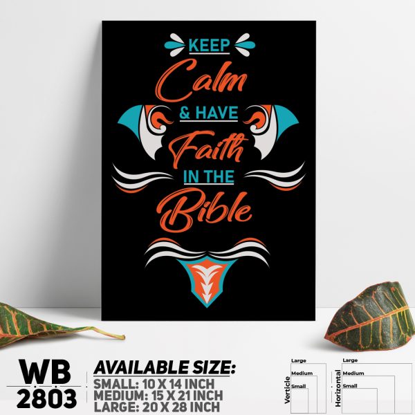DDecorator Keep Calm & Faith In Bible - Religious Wall Canvas Wall Poster Wall Board - 3 Size Available - WB2803 - DDecorator
