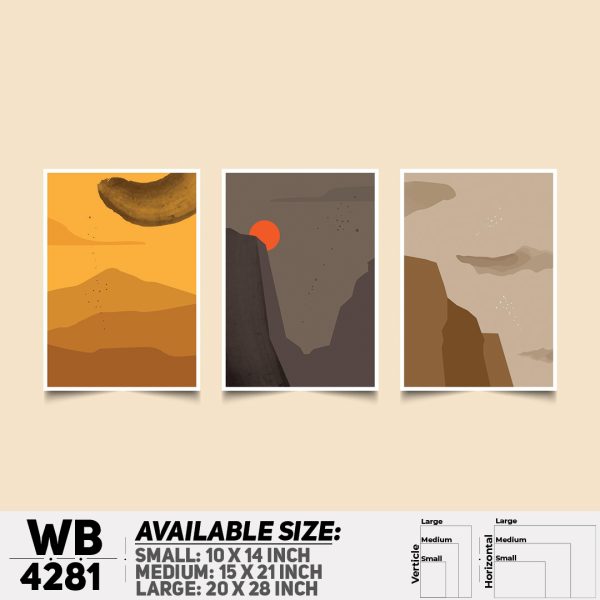 DDecorator Landscape & Horizon Design (Set of 3) Wall Canvas Wall Poster Wall Board - 3 Size Available - WB4281 - DDecorator