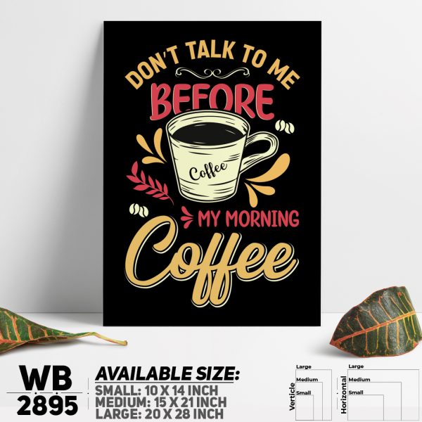 DDecorator Morning Coffee - Motivational Wall Canvas Wall Poster Wall Board - 3 Size Available - WB2895 - DDecorator