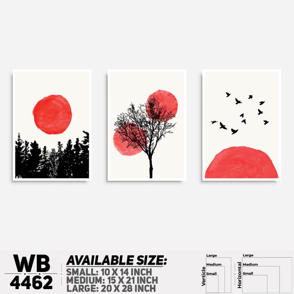 DDecorator Painted Landscape & Horizon Design (Set of 3) Wall Canvas Wall Poster Wall Board - 3 Size Available - WB4462 - DDecorator