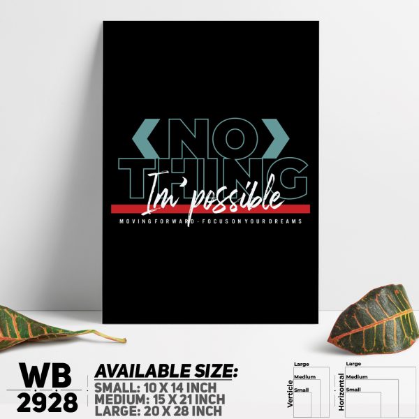 DDecorator Nothing Is Impossible - Motivational Wall Canvas Wall Poster Wall Board - 3 Size Available - WB2928 - DDecorator