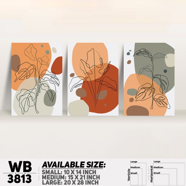 DDecorator Flower And Leaf ArtWork (Set of 3) Wall Canvas Wall Poster Wall Board - 3 Size Available - WB3813 - DDecorator