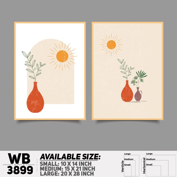 DDecorator Flower And Leaf ArtWork (Set of 2) Wall Canvas Wall Poster Wall Board - 3 Size Available - WB3899 - DDecorator